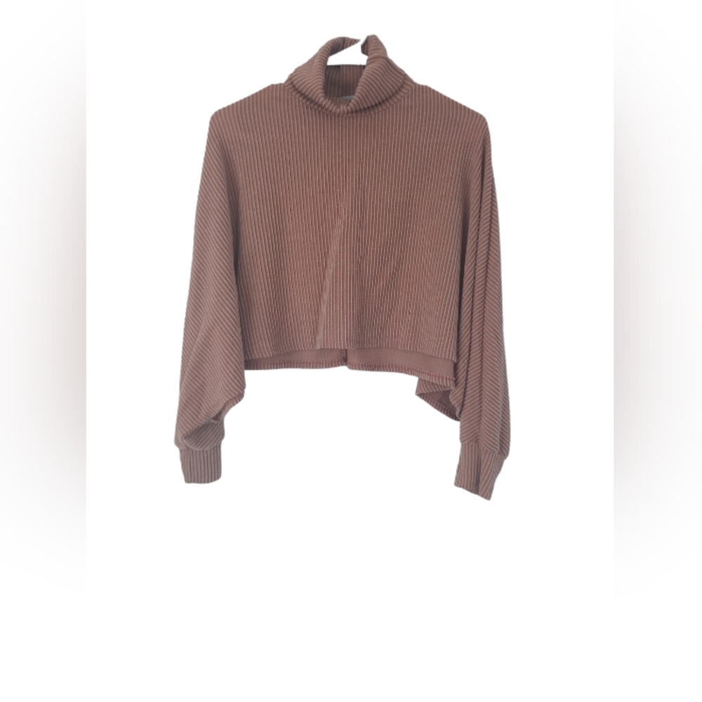 Woman's Fashion Nova Dusty Pink cropped balloon sleeve jumper sweater size M